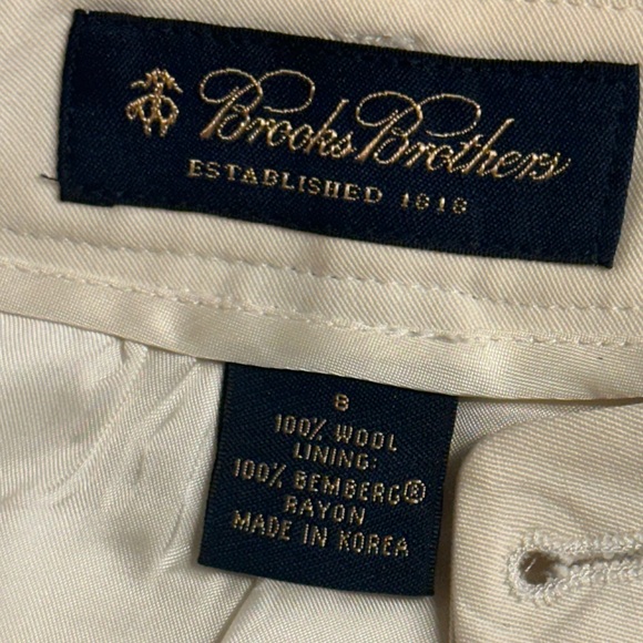 Brooks Brothers Wool Tailored Trousers – Ivory 100% Wool Womens Size 8 - Picture 5 of 5